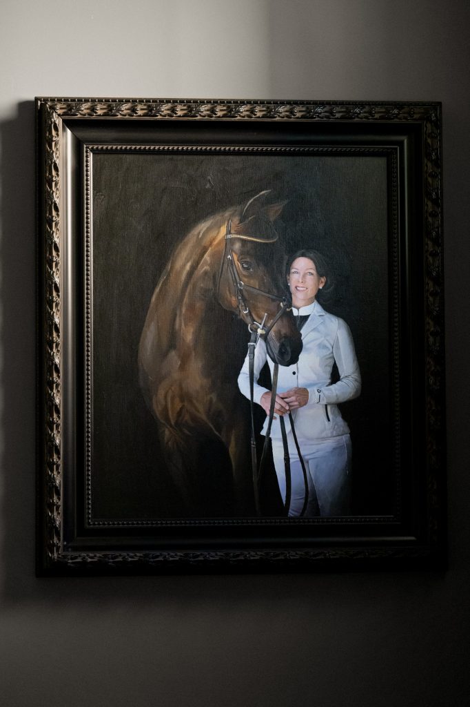 Beautiful oil painting of horse and rider
